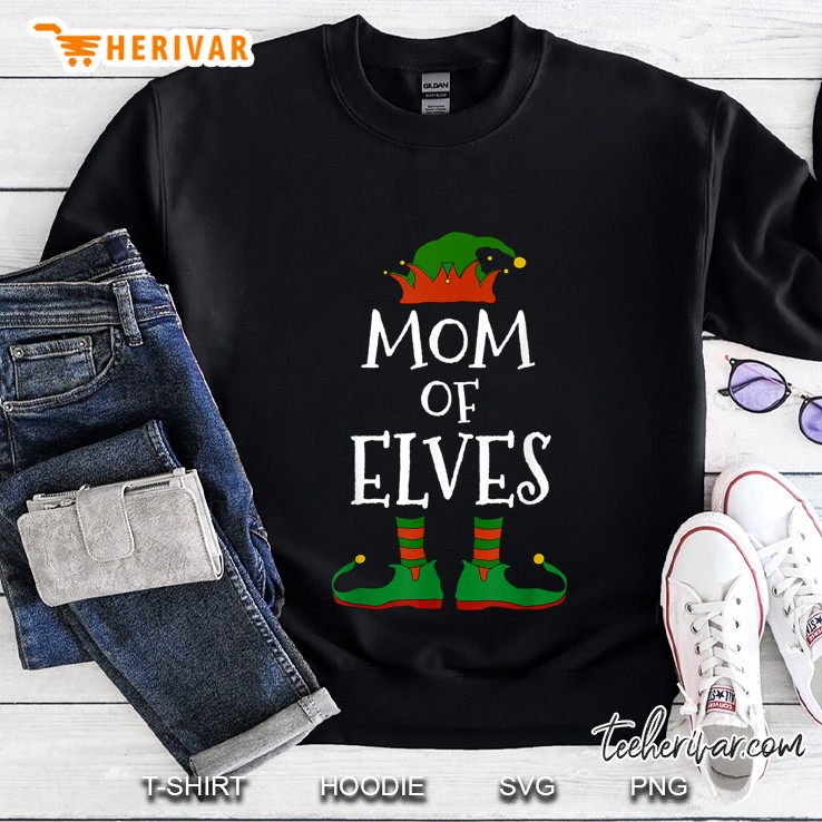 Mom Of Elves Elf Christmas Sweatshirt