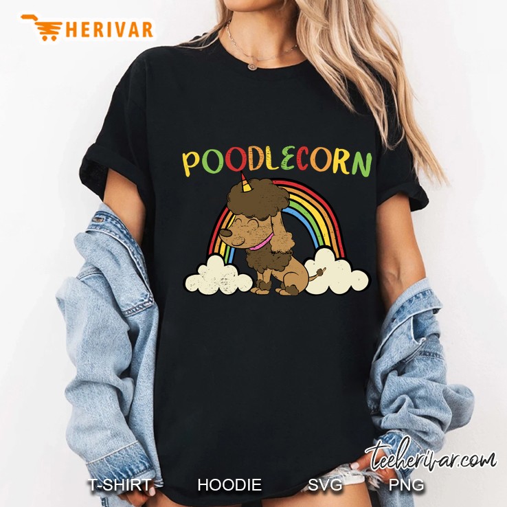 Funny Welsh Poodle Dog Gift Poodlecorn Version Ladies Tee