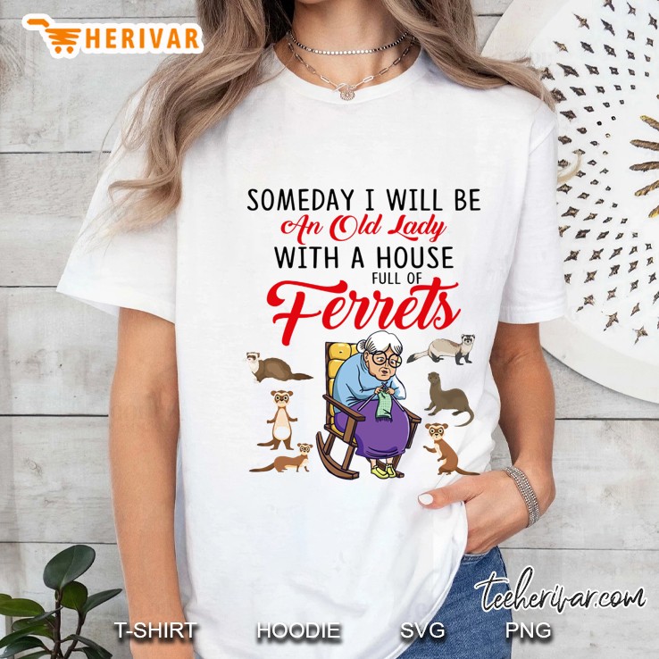Someday I Will Be An Old Lady With A House Full Of Ferrets Ladies Tee