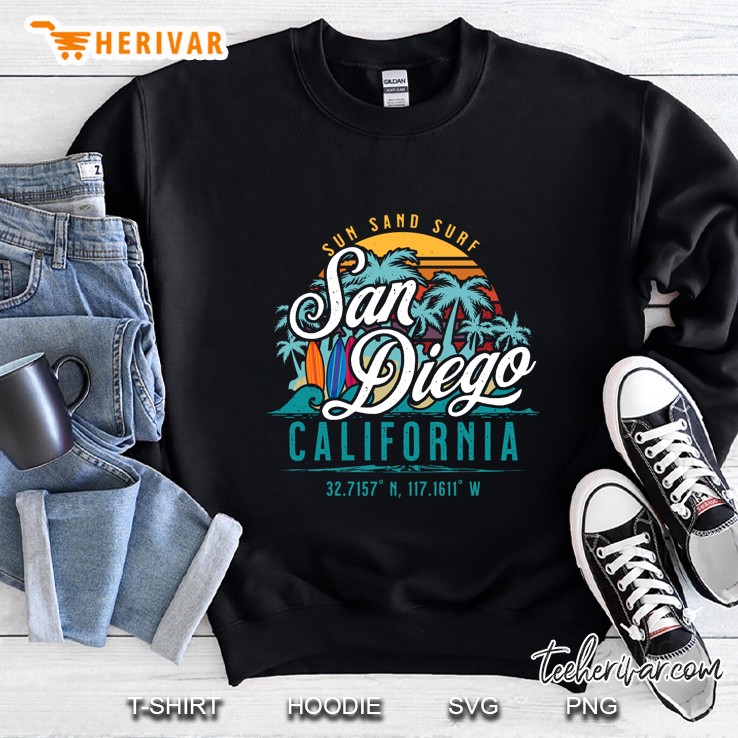Sun Sand Surf San Diego California Vintage Version Sweatshirt