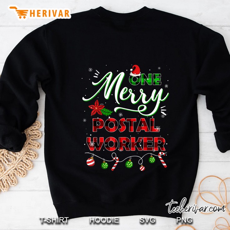 One Merry Postal Worker Plaid Christmas Sweatshirt