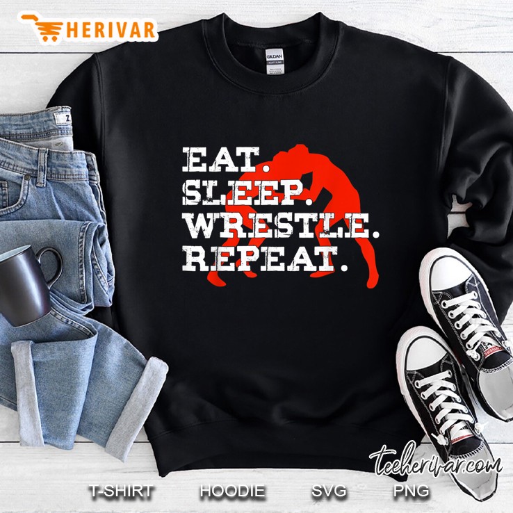 Eat Sleep Wrestle Repeat Version2 Sweatshirt