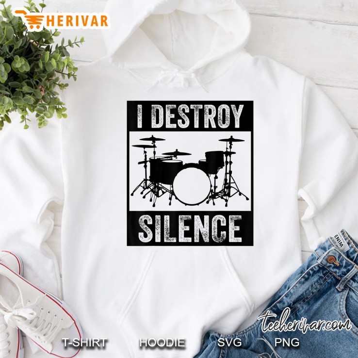 I Destroy Silence Drummer White Version Hoodie
