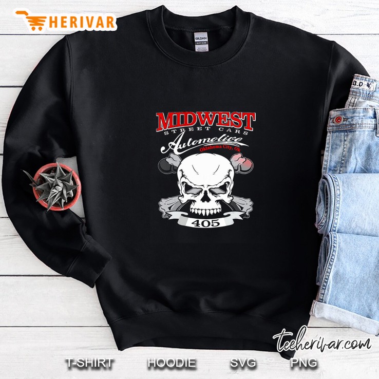 Midwest Street Cars Automotive Oklahoma City Ok Skull Version Sweatshirt