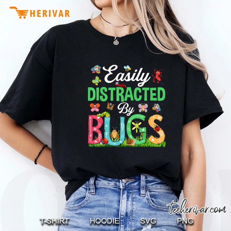Easily Distracted By Bugs Colorful Version Ladies Tee