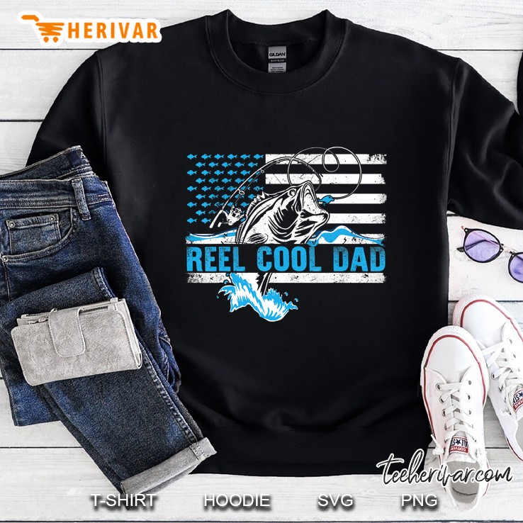 Reel Cool Dad American Flag Version2 Sweatshirt