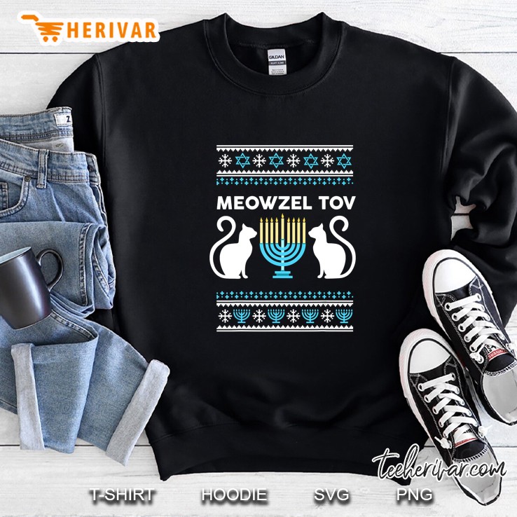Meowzel Tov Hanukkah Cat Chanukah Version2 Sweatshirt