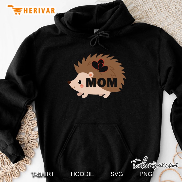 Love Mom Hedgehog Heart Black Version Hoodie