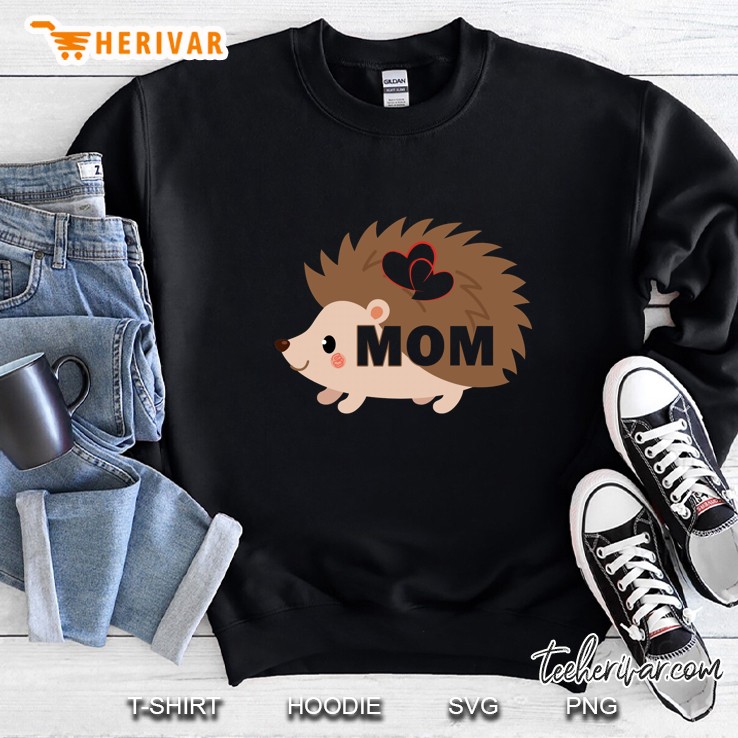 Love Mom Hedgehog Heart Black Version Sweatshirt