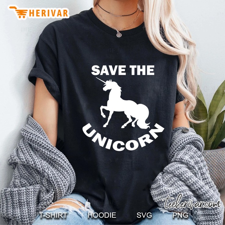 Save the Unicorn Environmental Protection Black Version Ladies Tee