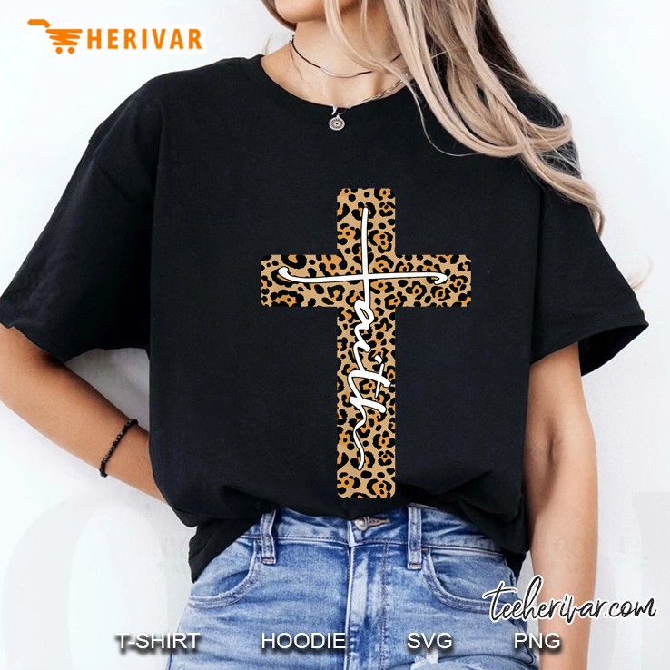 Faith Leopard Cross Version Ladies Tee
