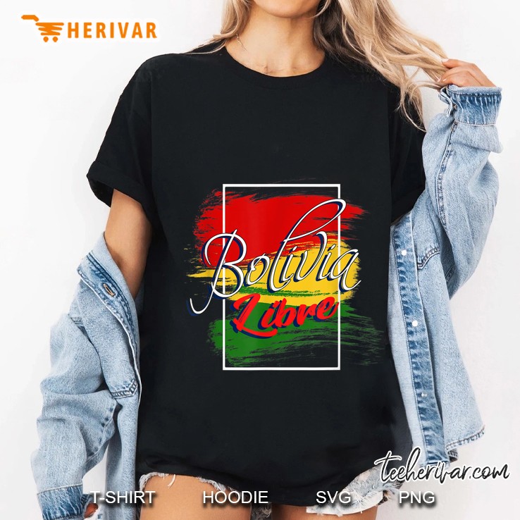 Bolivia Libre Free Bolivian Flag Black Version Ladies Tee