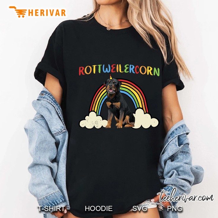 Funny Rottweiler Dog Gift Rottweilercorn Version Ladies Tee