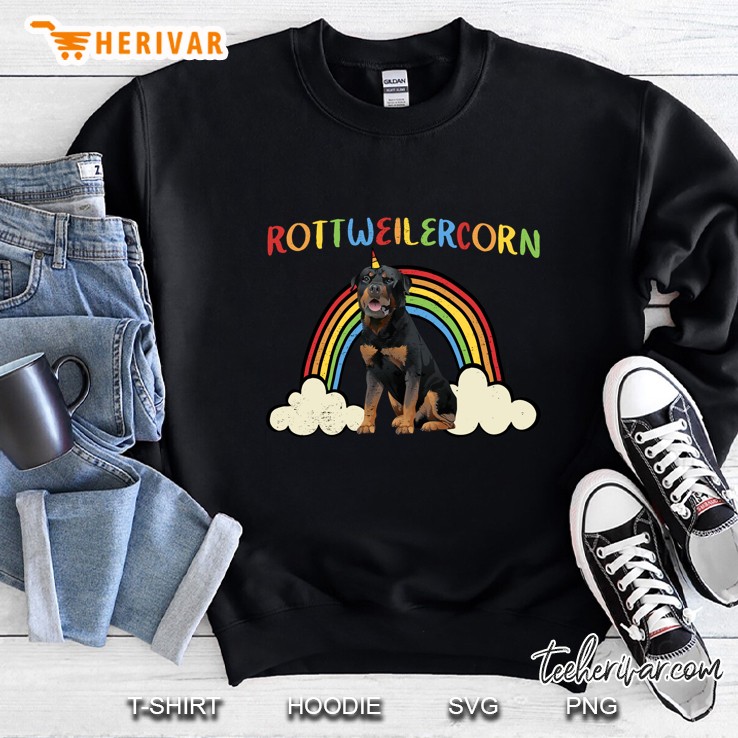 Funny Rottweiler Dog Gift Rottweilercorn Version Sweatshirt