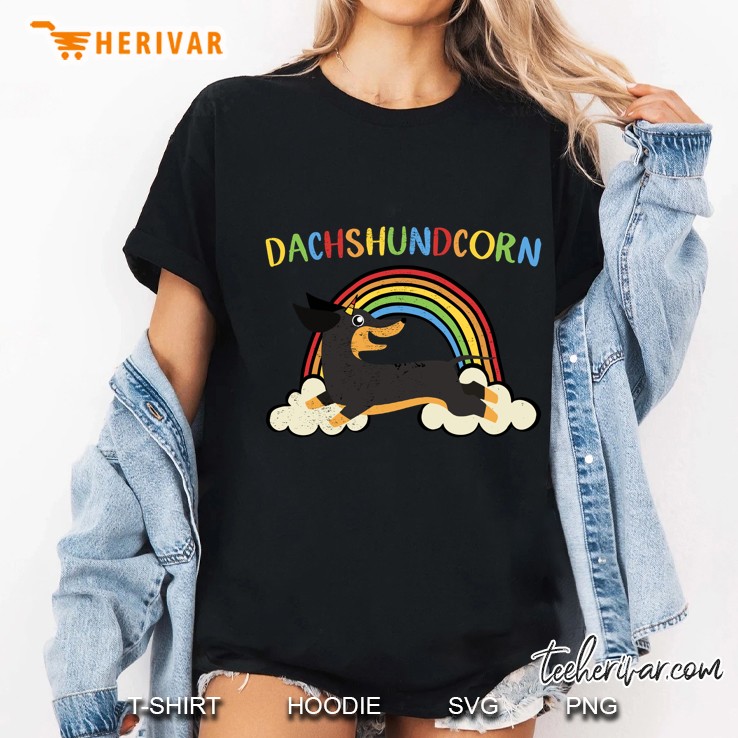 Funny Dachshund Dog Gift Dachshundcorn Version Ladies Tee