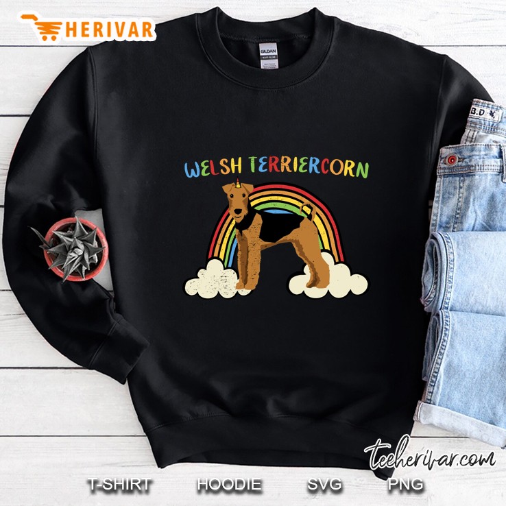 Funny Welsh Terrier Dog Gift Welsh Terriercorn Version Sweatshirt