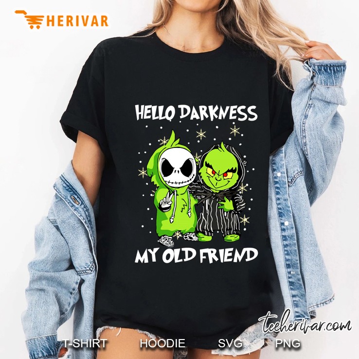 Hello Darkness My Old Friend Jack Skellington & Grinch Version Ladies Tee