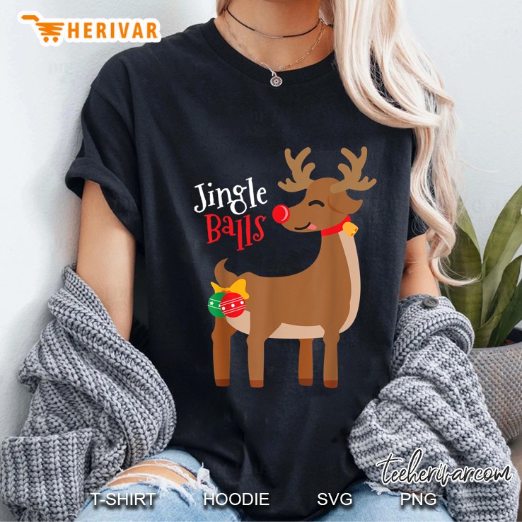 Jingle Balls Reindeer Christmas Ladies Tee