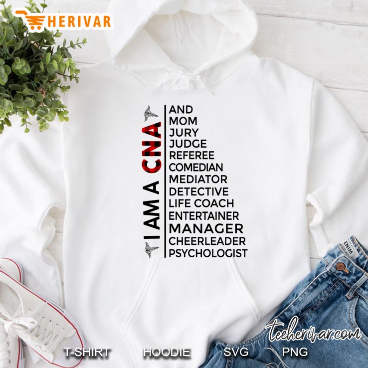 I Am A CNA And Mom Jury Judge Referee Comedian Plaid Version Hoodie