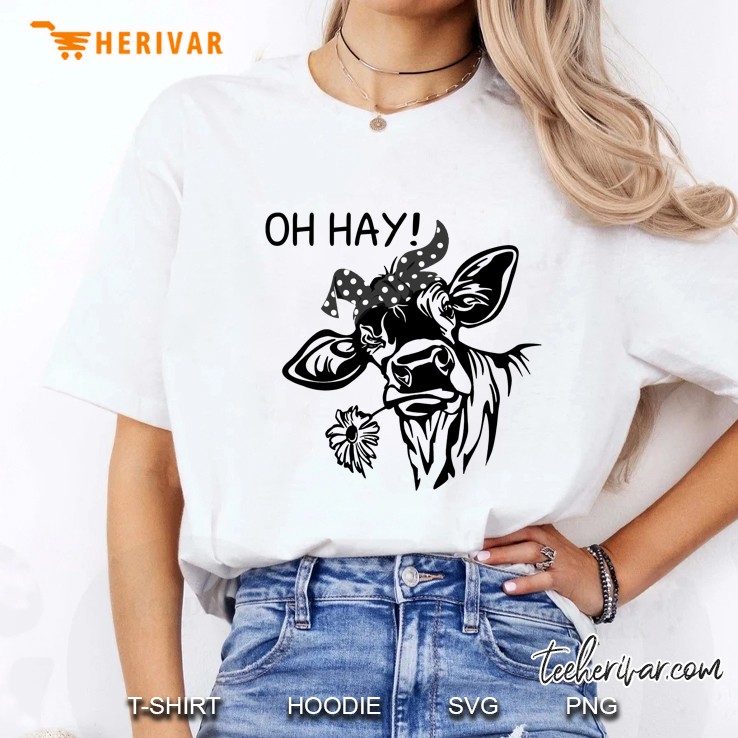 Oh Hay Heifer With Polka Dots Bow Version Ladies Tee