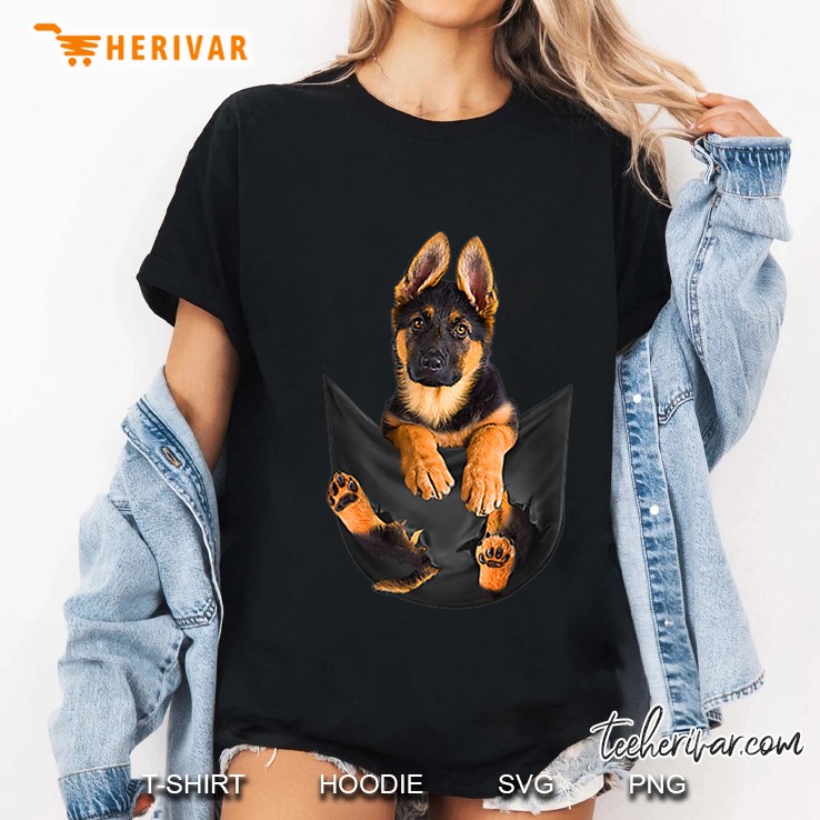 German Shepherd In Pocket Version2 Ladies Tee