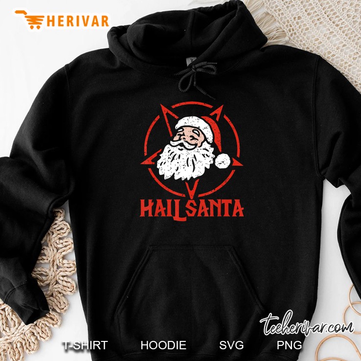 Hail Santa Hail Metal Santa Claus Christmas Hoodie