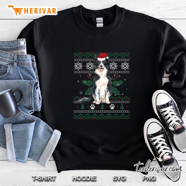 Border Collie Santa Hat Christmas Sweatshirt