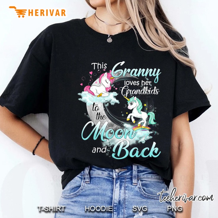 This Granny Loves Her Grandkids To The Moon And Back Unicorn Ladies Tee