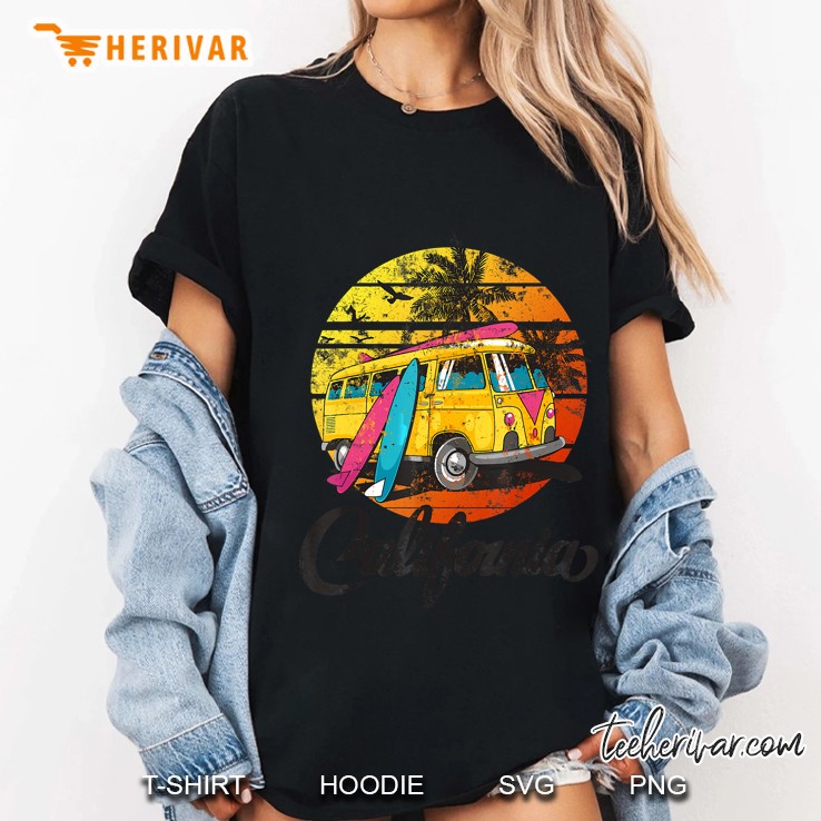 California Van Surfer Surfing Vintage Version Ladies Tee