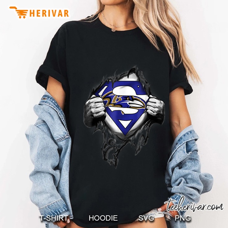 Baltimore Ravens Inside Me Ravens Fan Ladies Tee
