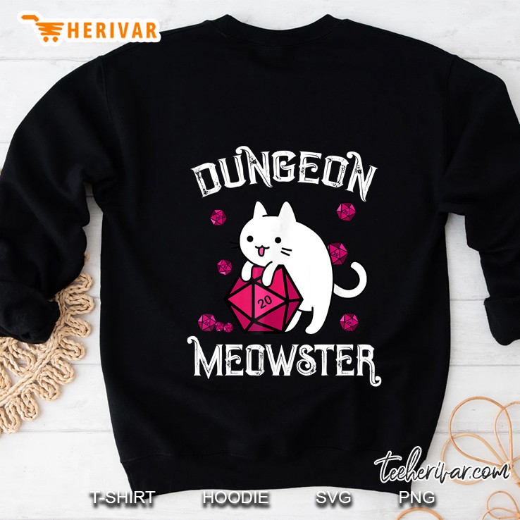 Dungeon Meowster Funny Nerdy Cat D20 Dice Version2 Sweatshirt