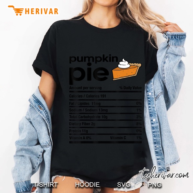 Pumpkin Pie Nutrition Facts Black Version Ladies Tee