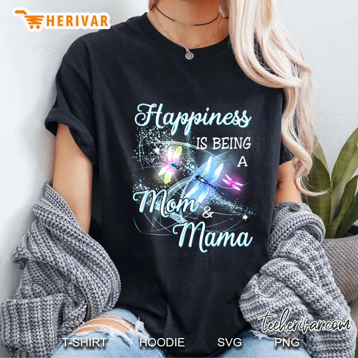 Happiness Is Being A Mom & Mama Dragonfly Version Ladies Tee