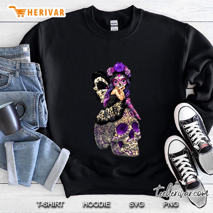 Purple Sugar Skull Fairy Sweatshirt