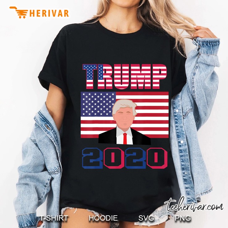 Trump 2020 American Flag Version Ladies Tee