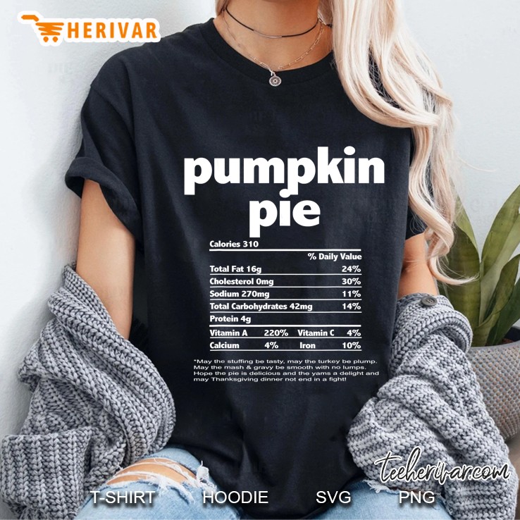 Pumpkin Pie Nutrition Facts Black Version2 Ladies Tee
