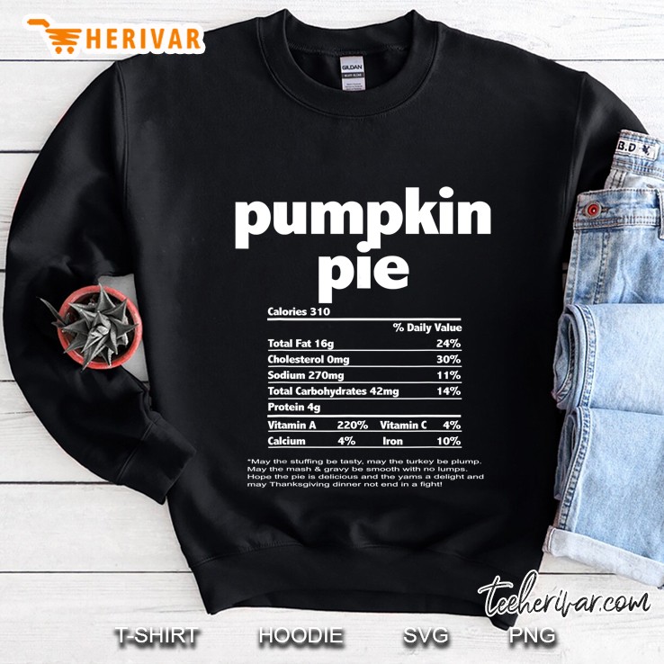Pumpkin Pie Nutrition Facts Black Version2 Sweatshirt