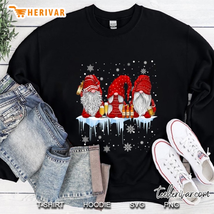 Red Gnomies Drink Beer Gnome Christmas Sweatshirt