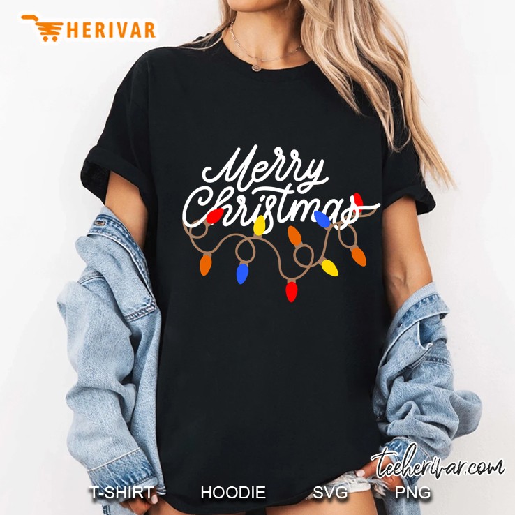 Merry Christmas Lights Ladies Tee