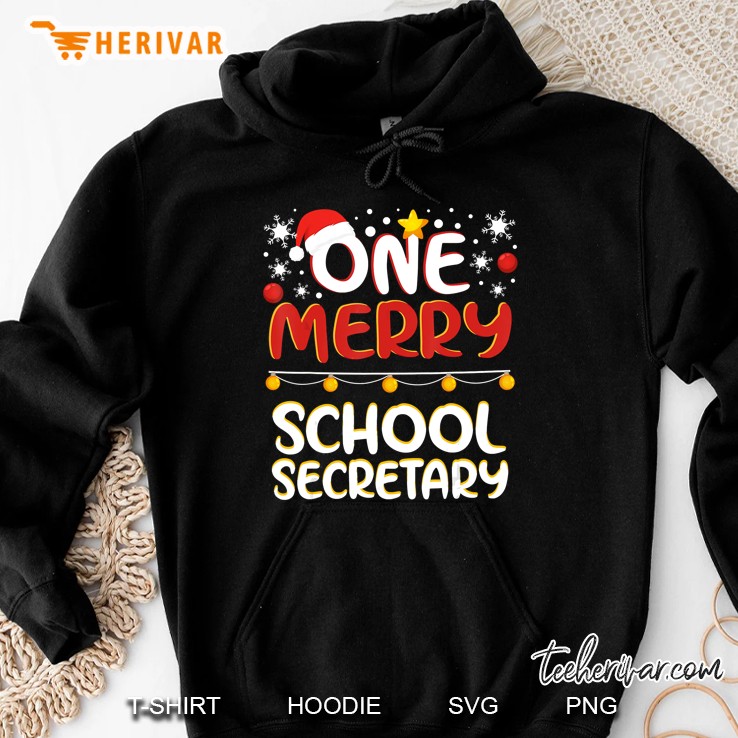 One Merry School Secretary Christmas Hoodie