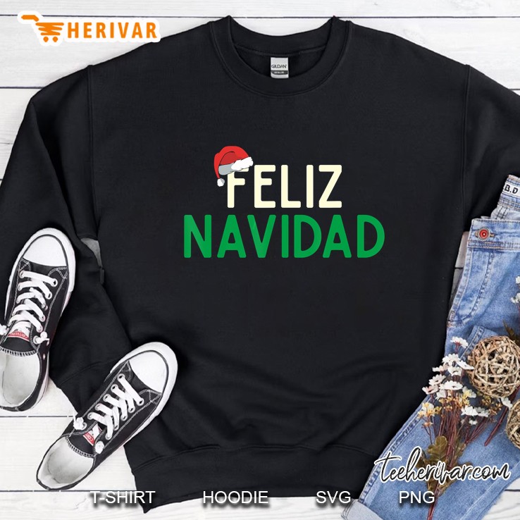 Feliz Navidad Santa Hat Christmas Sweatshirt
