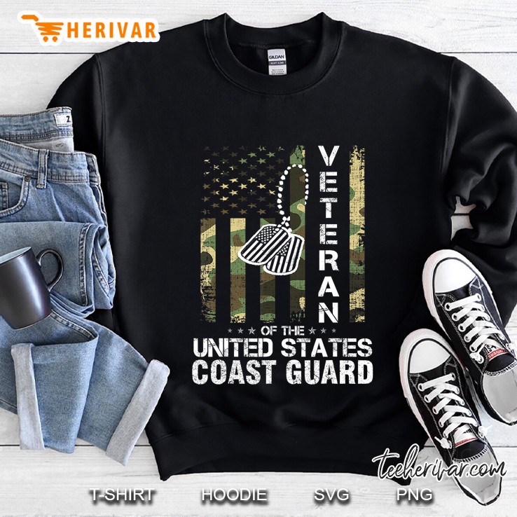 Veteran Of The United States Coast Guard American Flag Camo Sweatshirt