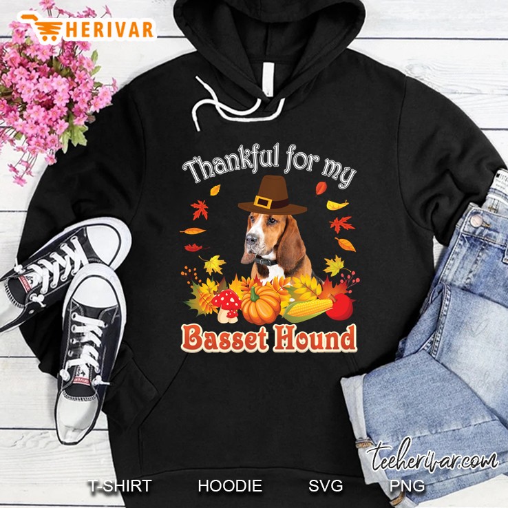 Thankful For My Basset Hound Pumpkin Fall Hoodie