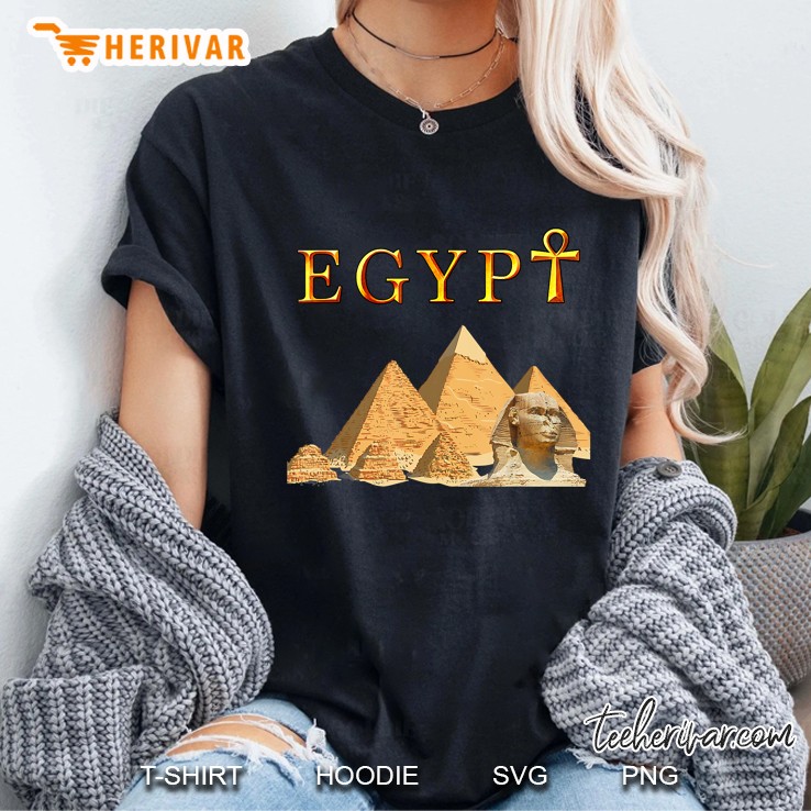 Pharaoh Ankh Pyramids Sphinx Egypt Tut Egyptian Ladies Tee