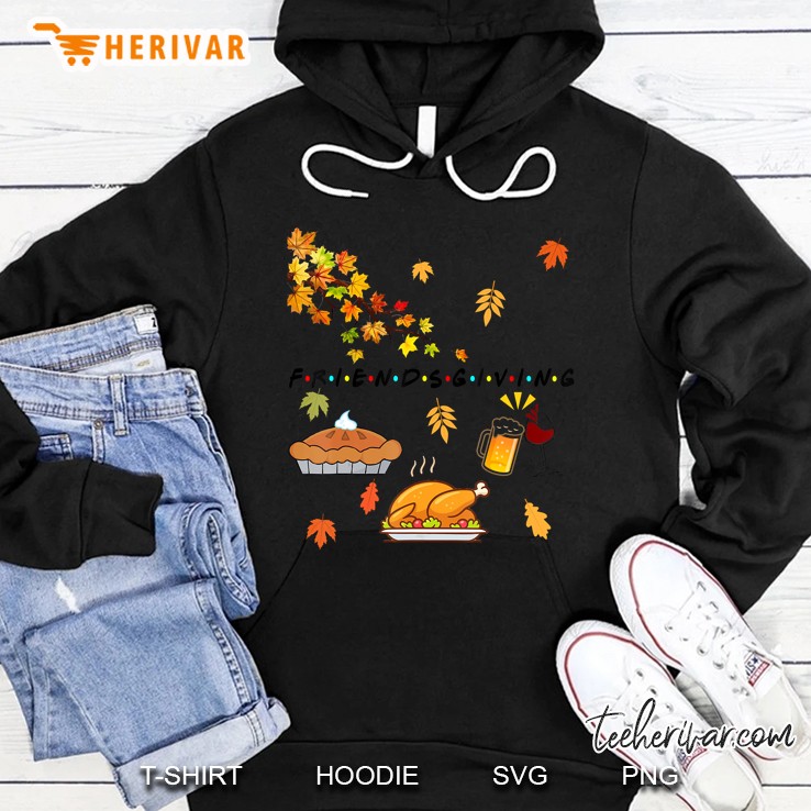 Thanksgiving Friendsgiving Turkey Beer Wine Pumpkin Pie Fall Hoodie