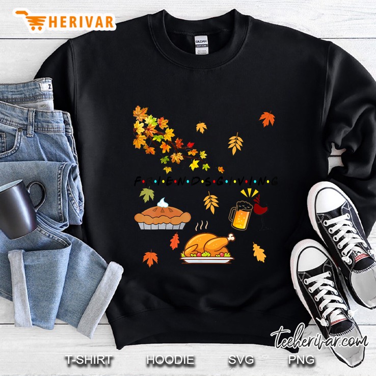 Thanksgiving Friendsgiving Turkey Beer Wine Pumpkin Pie Fall Sweatshirt