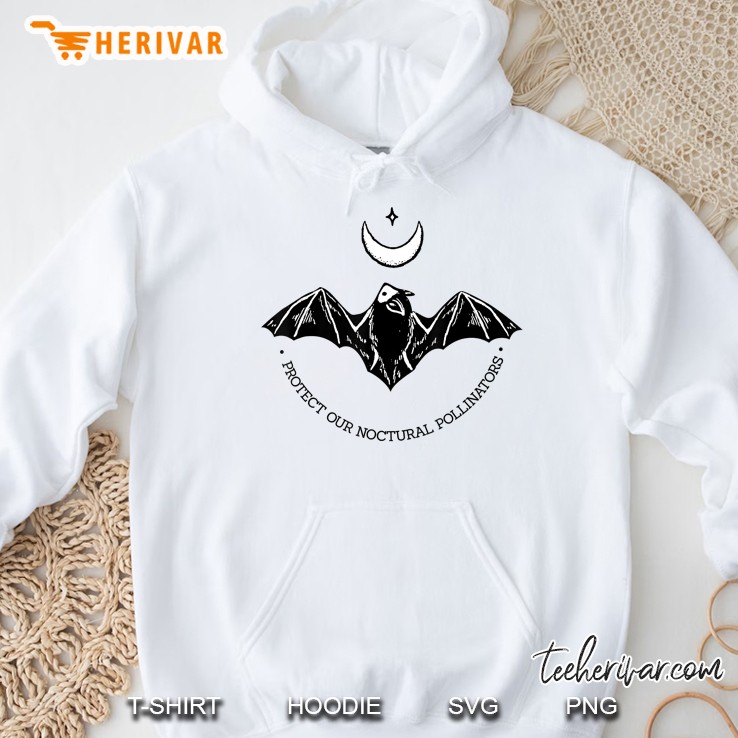 Protect Our Nocturnal Pollinators White Version Hoodie