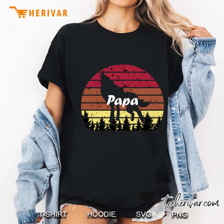 Papa Wolf Forest Pet Animals Vintage Version Ladies Tee