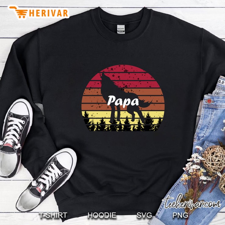 Papa Wolf Forest Pet Animals Vintage Version Sweatshirt