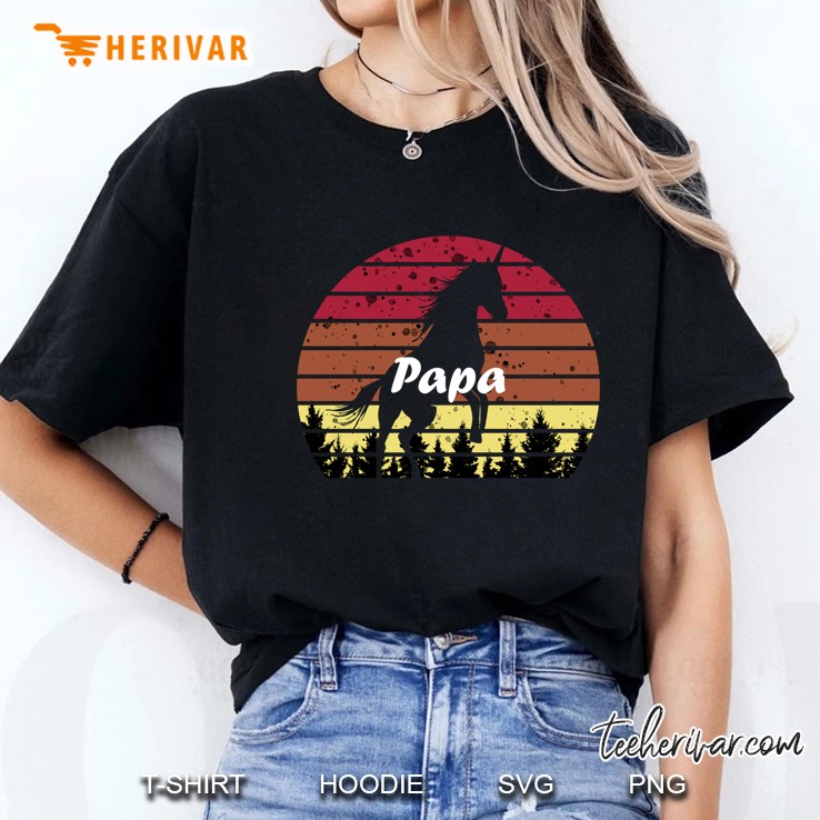 Papa Unicorn Forest Pet Animals Vintage Version Ladies Tee